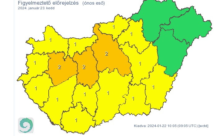 Ónos esőre figyelmeztet a meteorológiai szolgálat